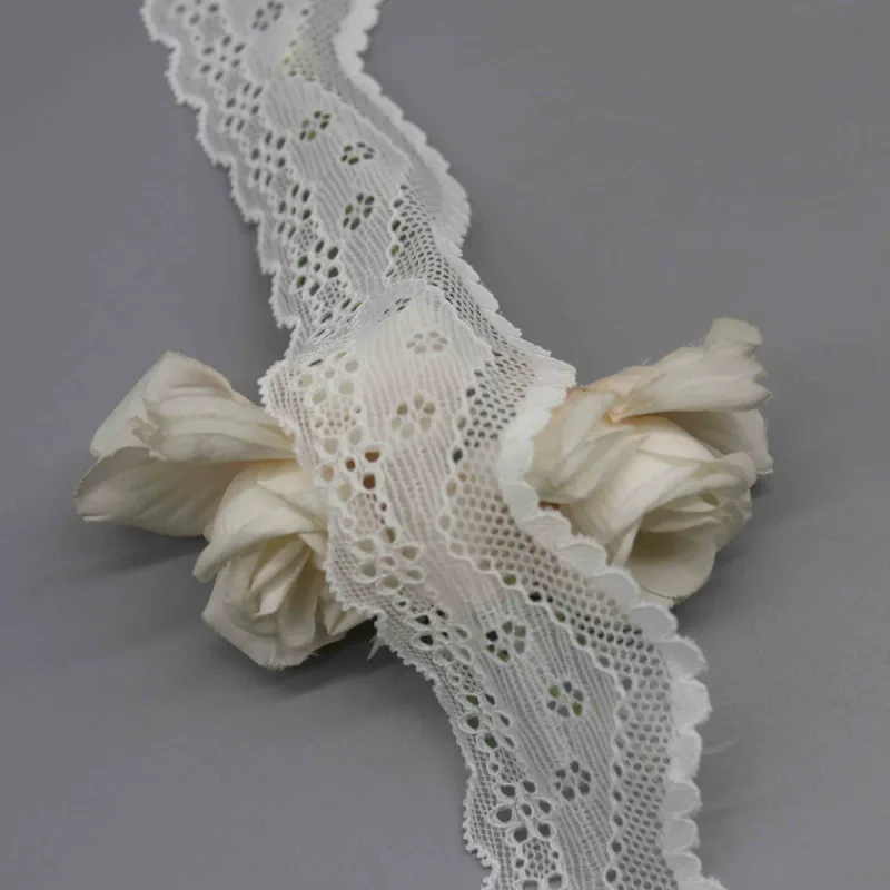 Wide Stretch Lace Trim for Bralette Bands and Apparel Inserts, product detail view 2