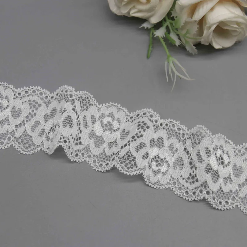 Durable stretch lace trim for lingerie and apparel manufacturing, product detail view 3