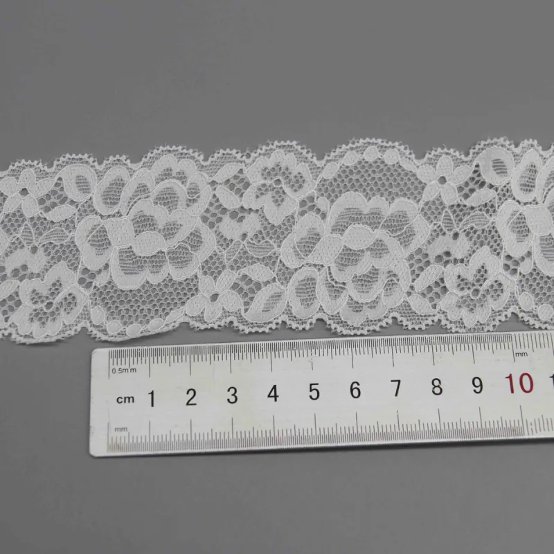 Florale elastische Spitzenborte für Dessous und Bekleidungskanten, Produktdetailansicht 6