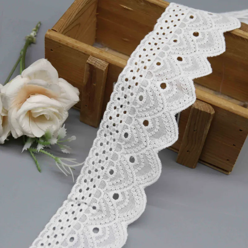 Vintage Style Cotton Lace Trim for Apparel and Bohemian Home Decor, product detail view 2