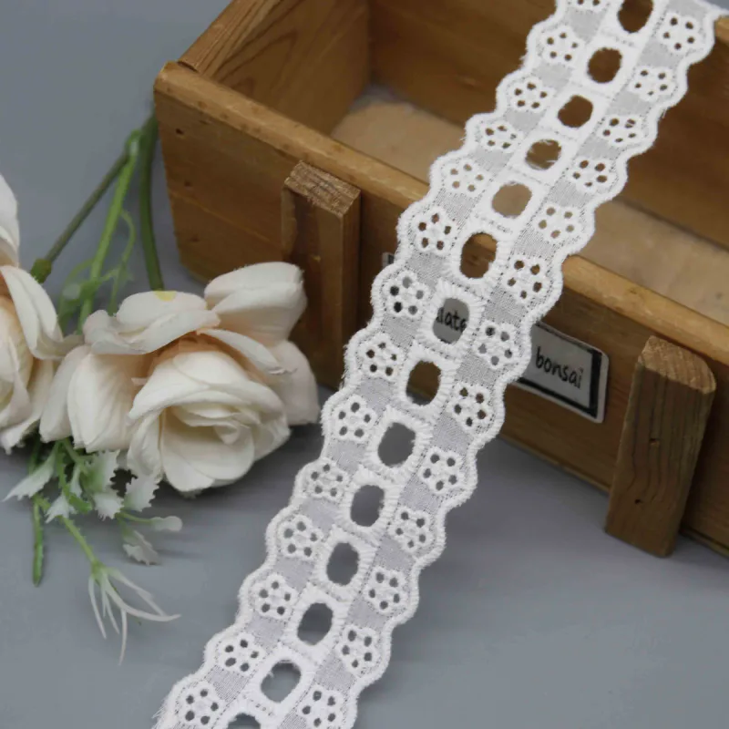 Vintage Style Eyelet Lace Trim for Heirloom Apparel and Crafts, product detail view 2