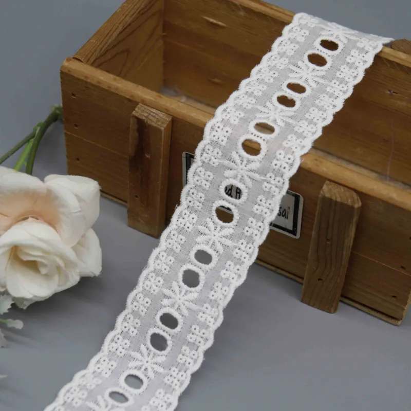 Vintage Style Eyelet Lace Trim for Heirloom Apparel and Crafts, product detail view 4