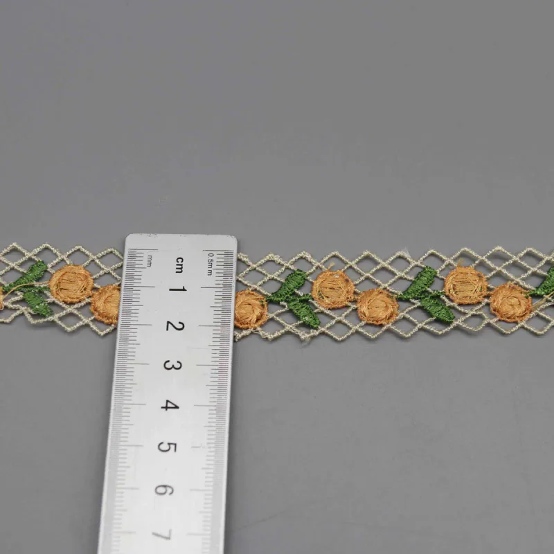 Embroidered Flower Trim for Bohemian Style Apparel and Accessories, product detail view 3