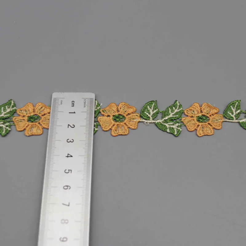 Embroidered Flower Trim for Bohemian Style Apparel and Accessories, product detail view 7