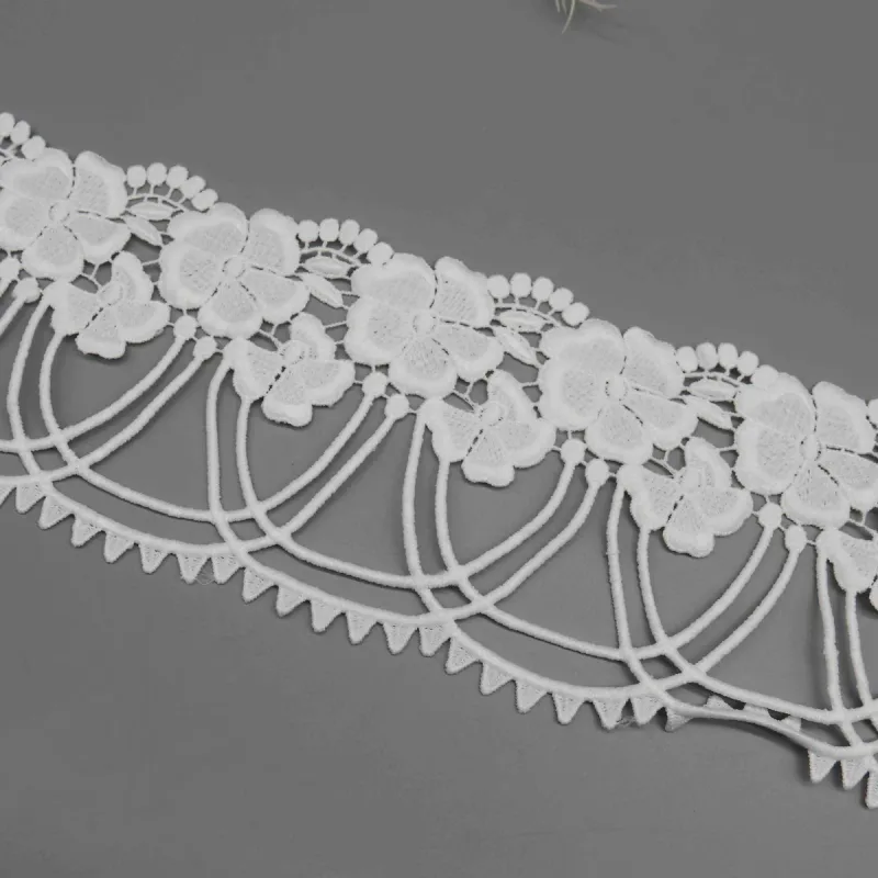 Elegant Water Soluble Lace Trim for Bridal and Couture Apparel, product detail view 2