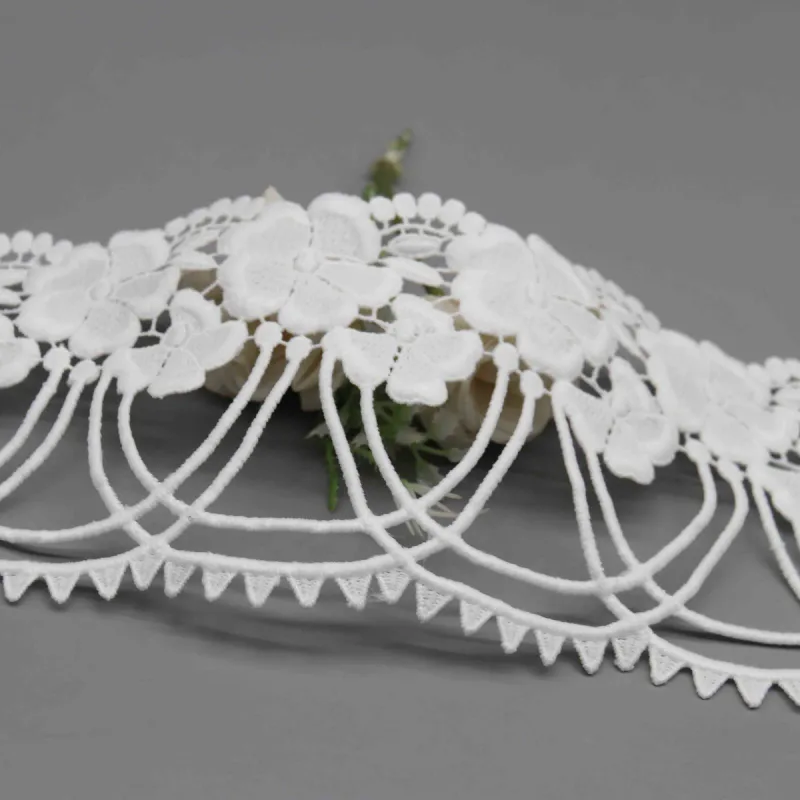 Elegant Water Soluble Lace Trim for Bridal and Couture Apparel, product detail view 3