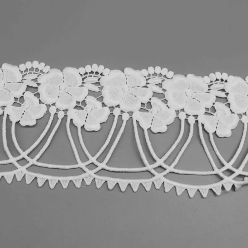 Elegant Water Soluble Lace Trim for Bridal and Couture Apparel, product detail view 4