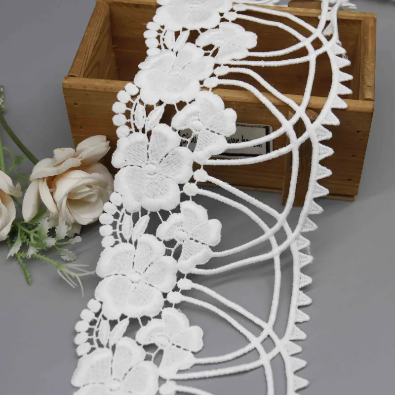 Elegant Water Soluble Lace Trim for Bridal and Couture Apparel, product detail view 6