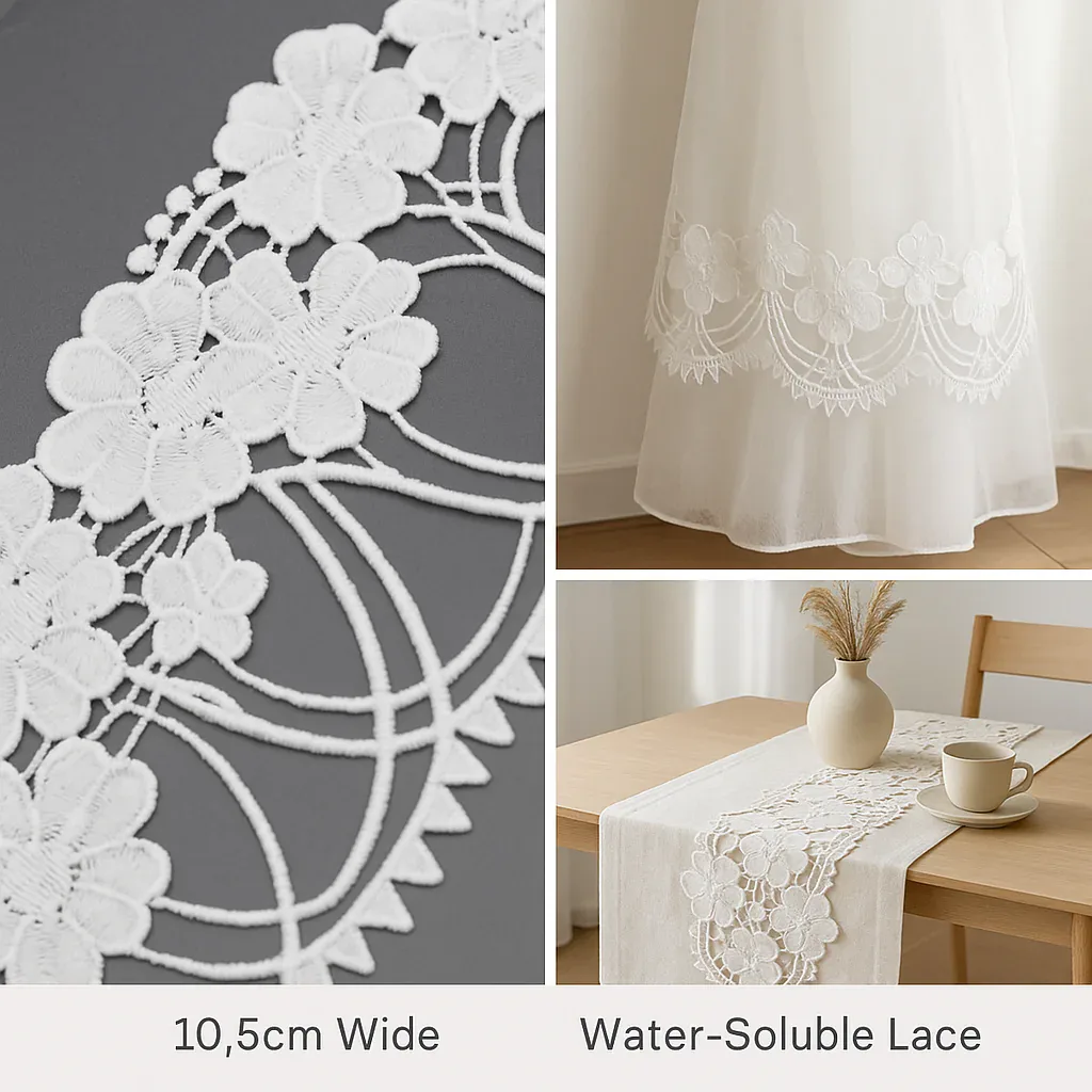 Elegant Water Soluble Lace Trim for Bridal and Couture Apparel — detail view 3 Elegant Water Soluble Lace Trim for Bridal and Couture Apparel — detail view 3