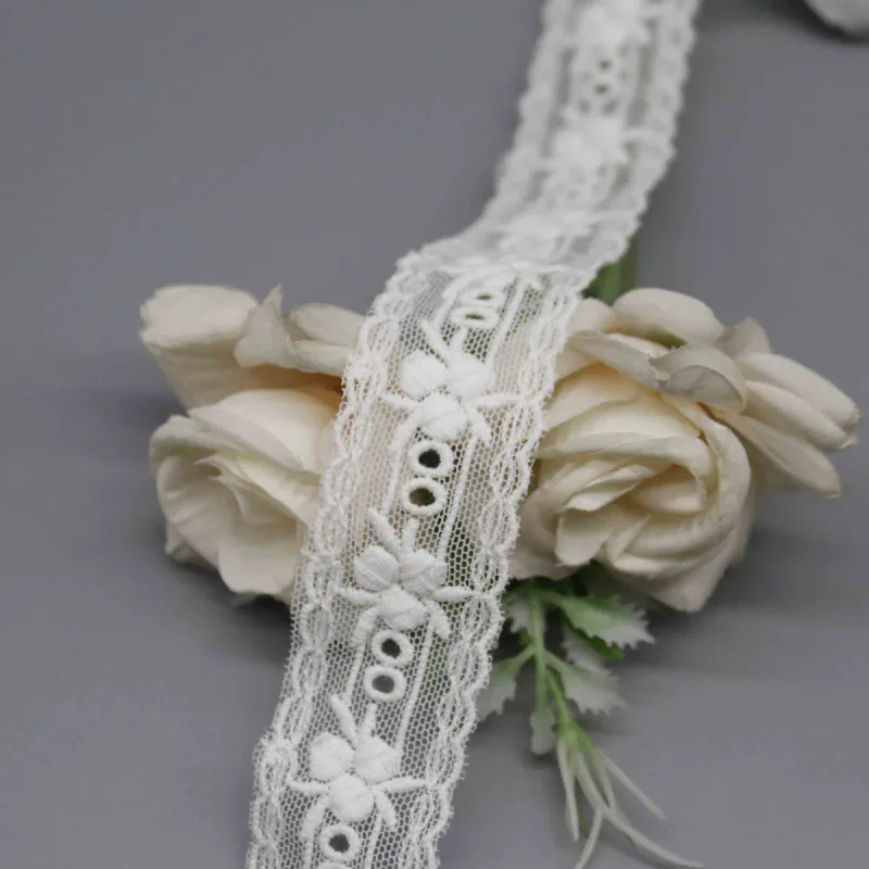 Elegant Floral and Geometric Lace Trim for Garment Embellishment, product detail view 5
