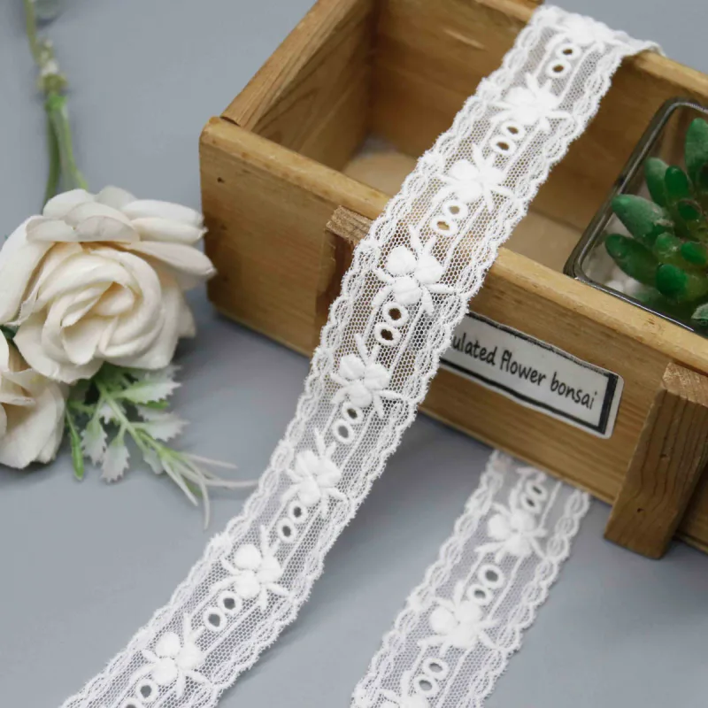 Elegant Floral and Geometric Lace Trim for Garment Embellishment, product detail view 7