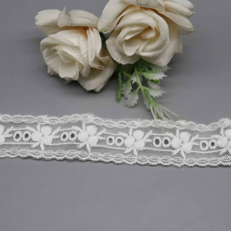 Elegant Floral and Geometric Lace Trim for Garment Embellishment, product detail view 8