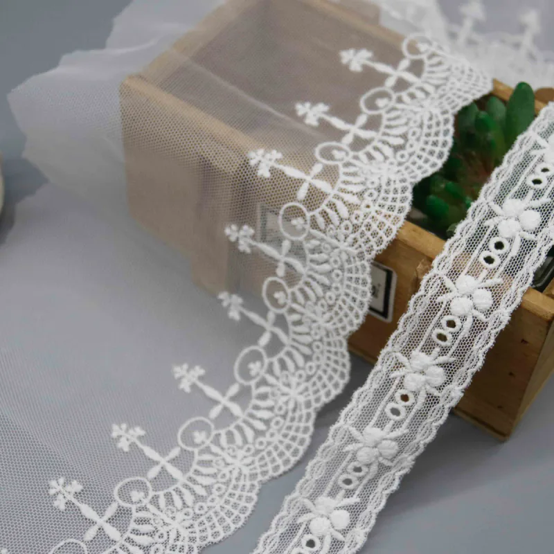 Elegant Floral and Geometric Lace Trim for Garment Embellishment, product detail view 9