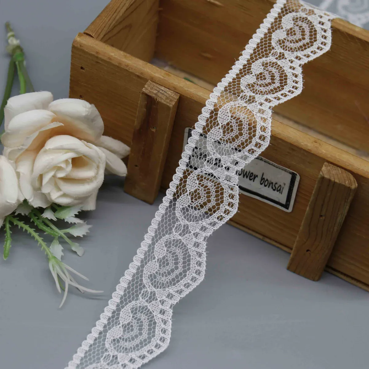 Factory Direct Nylon Lace Trim for Lingerie and Apparel Edging — detail view 2 Factory Direct Nylon Lace Trim for Lingerie and Apparel Edging — detail view 2