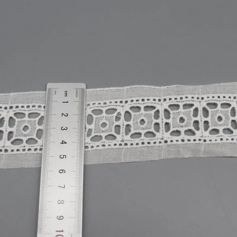 Factory Direct Geometric Cotton Lace Trim for Children's Apparel and Crafts, product detail view 2