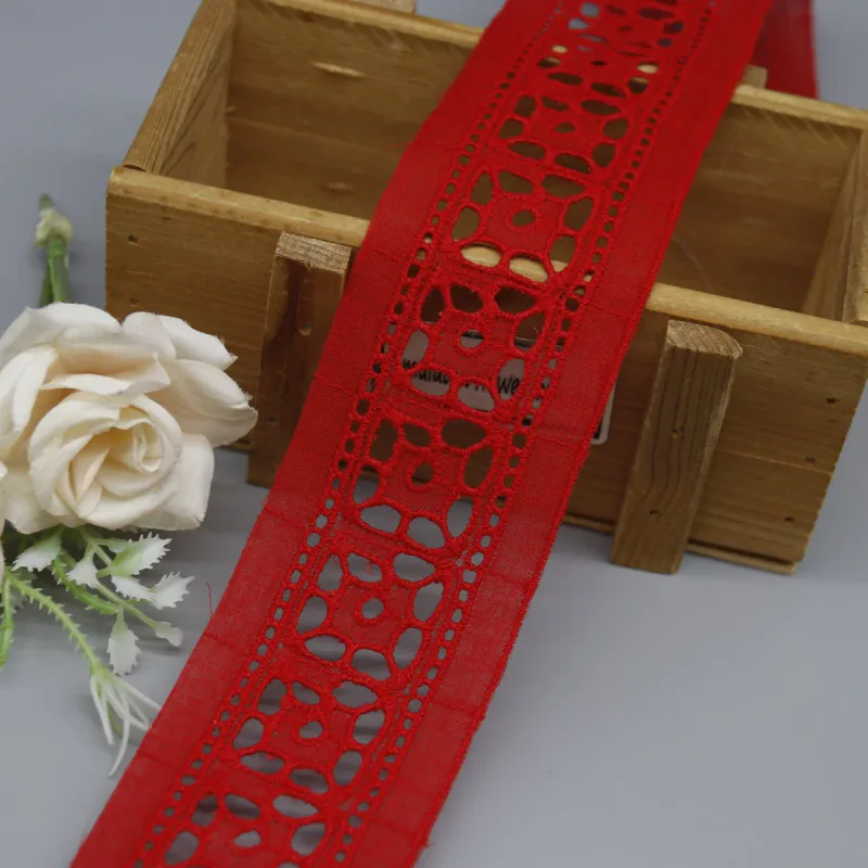 Factory Direct Geometric Cotton Lace Trim for Children's Apparel and Crafts, product detail view 3