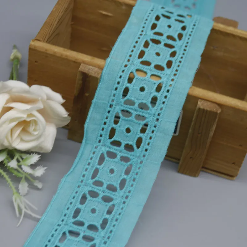 Factory Direct Geometric Cotton Lace Trim for Children's Apparel and Crafts, product detail view 5