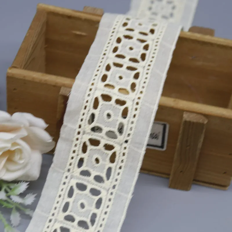 Factory Direct Geometric Cotton Lace Trim for Children's Apparel and Crafts, product detail view 9