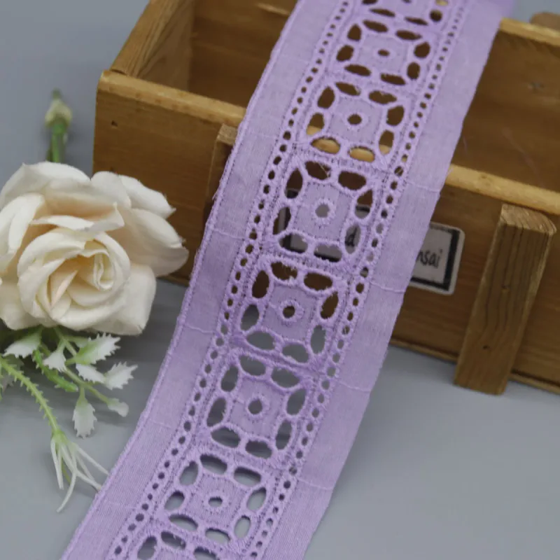 Factory Direct Geometric Cotton Lace Trim for Children's Apparel and Crafts, product detail view 11