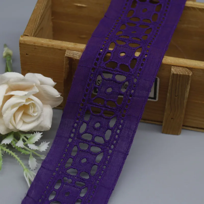 Factory Direct Geometric Cotton Lace Trim for Children's Apparel and Crafts, product detail view 12