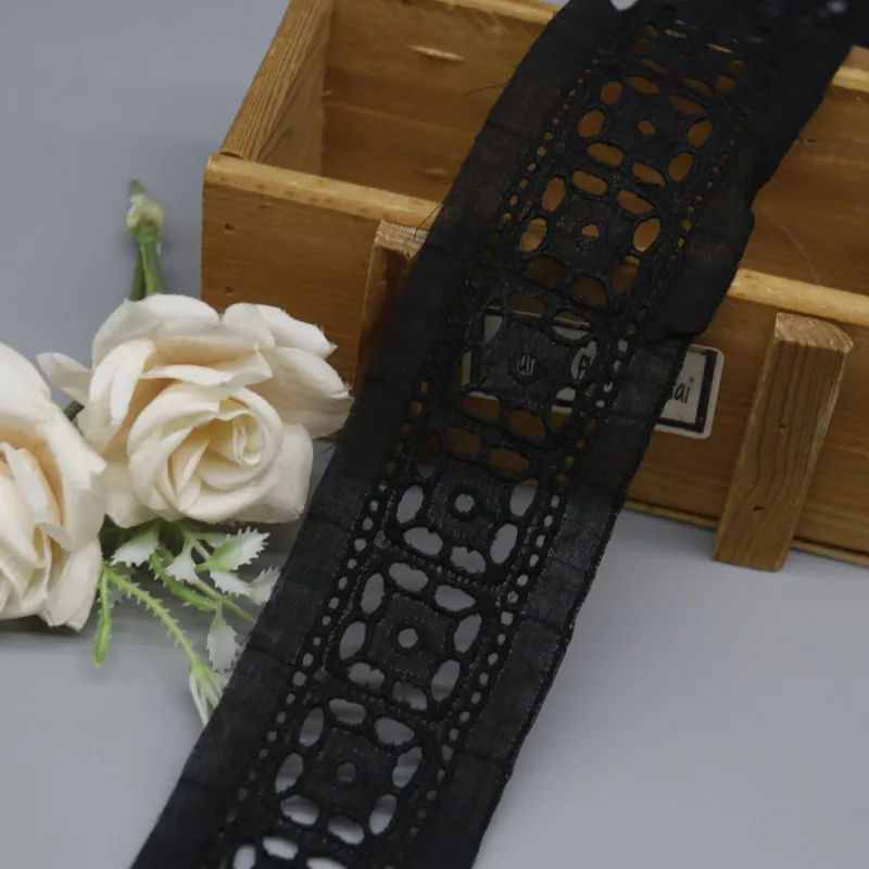 Factory Direct Geometric Cotton Lace Trim for Children's Apparel and Crafts, product detail view 13