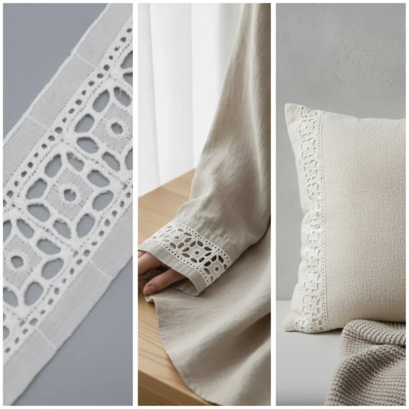 Factory Direct Geometric Cotton Lace Trim for Children's Apparel and Crafts, product detail view 14
