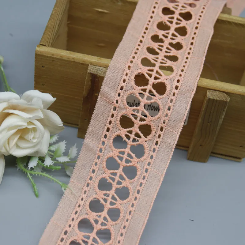 Factory Direct Geometric Cotton Lace Trim for Apparel and Home Decor, product detail view 2