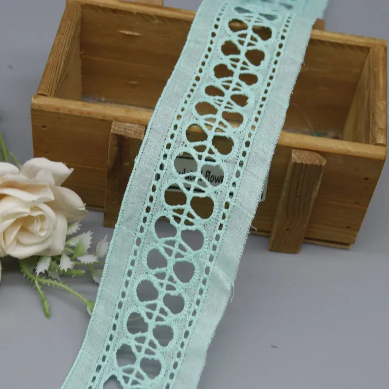 Factory Direct Geometric Cotton Lace Trim for Apparel and Home Decor, product detail view 3