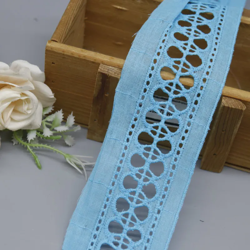 Factory Direct Geometric Cotton Lace Trim for Apparel and Home Decor, product detail view 4