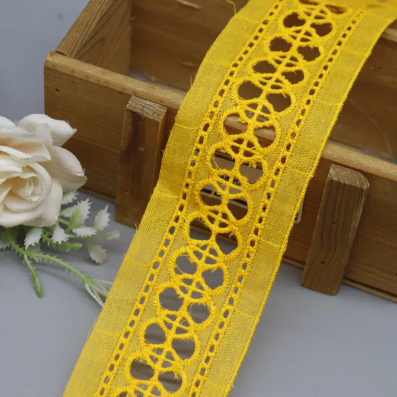 Factory Direct Geometric Cotton Lace Trim for Apparel and Home Decor, product detail view 7
