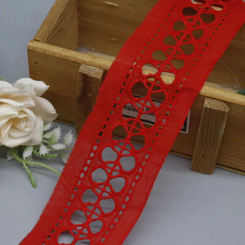 Factory Direct Geometric Cotton Lace Trim for Apparel and Home Decor, product detail view 9