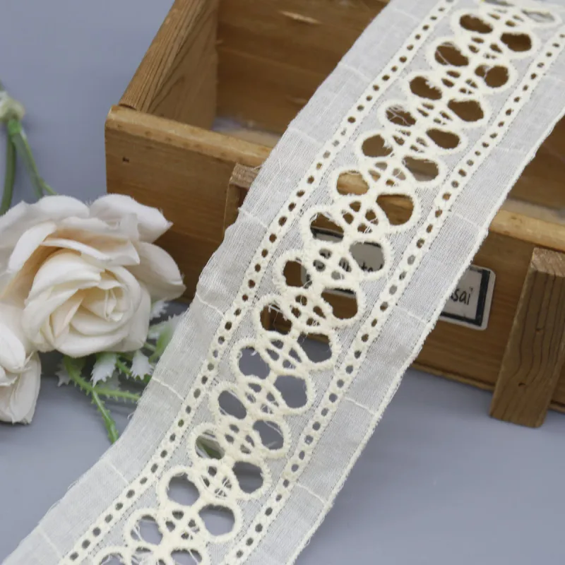 Factory Direct Geometric Cotton Lace Trim for Apparel and Home Decor, product detail view 10