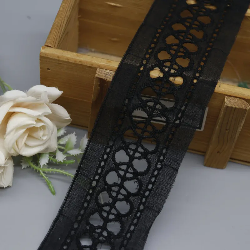 Factory Direct Geometric Cotton Lace Trim for Apparel and Home Decor, product detail view 11