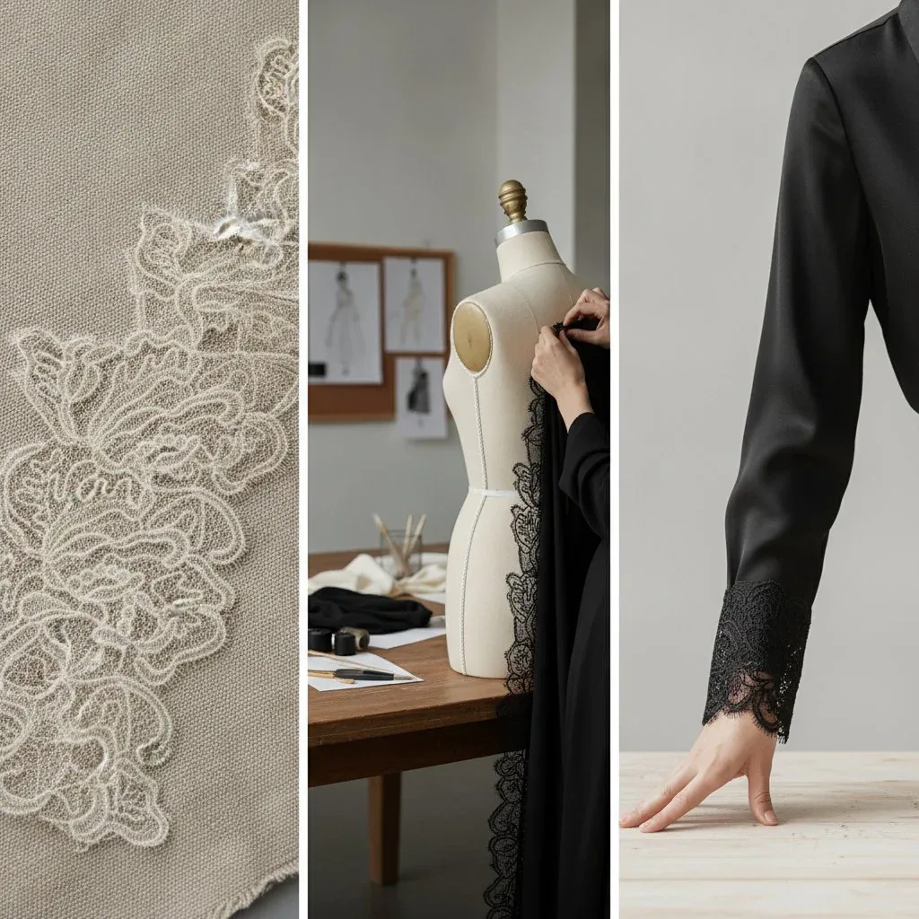 Élégant galon large de dentelle brodée pour couture et robes de mariée — vue de détail 2