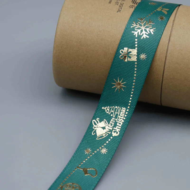 Cinta de grosgrain navideña directa de fábrica para manualidades festivas, vista de detalle del producto 3