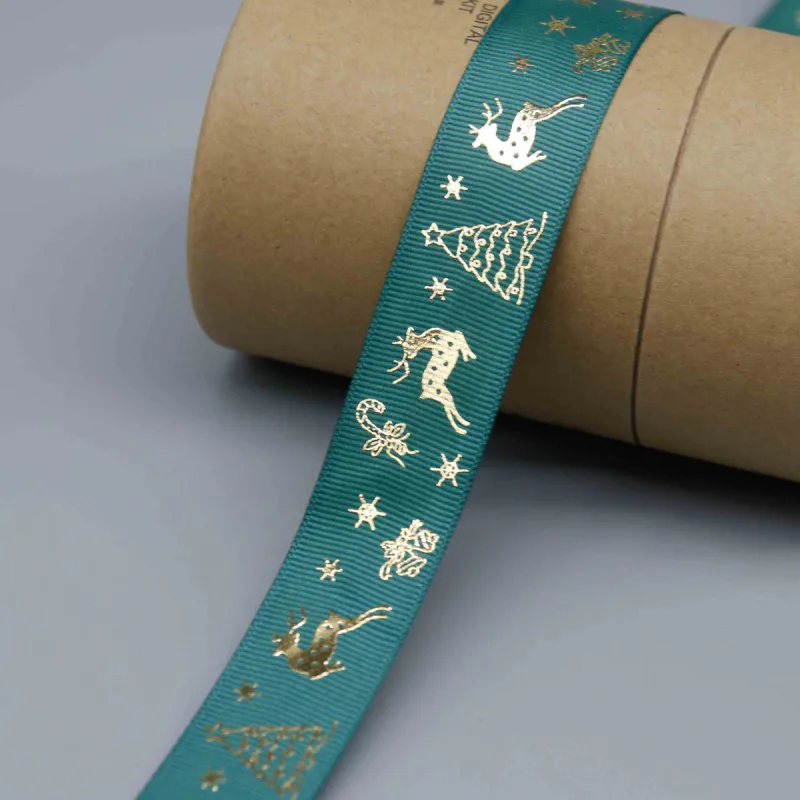 Cinta de grosgrain navideña directa de fábrica para manualidades festivas, vista de detalle del producto 4