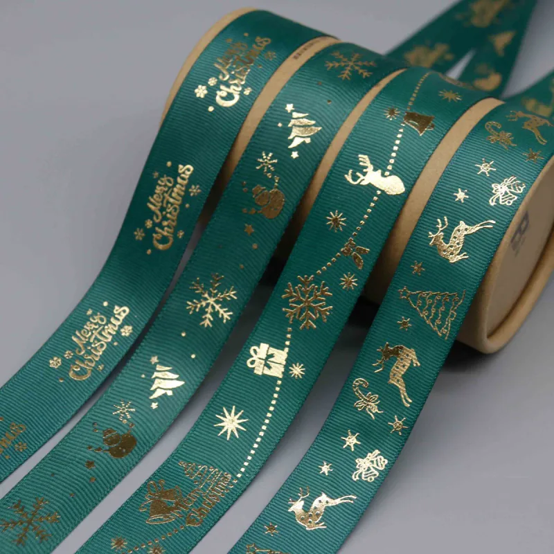 Cinta de grosgrain navideña directa de fábrica para manualidades festivas, vista de detalle del producto 6