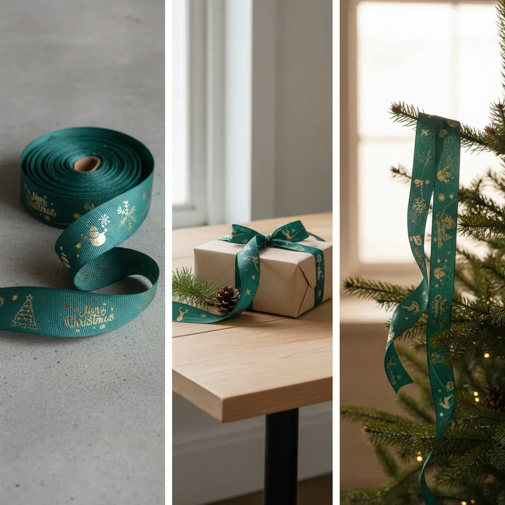 Cinta de grosgrain navideña directa de fábrica para manualidades festivas — vista de detalle 3 Cinta de grosgrain navideña directa de fábrica para manualidades festivas — vista de detalle 3