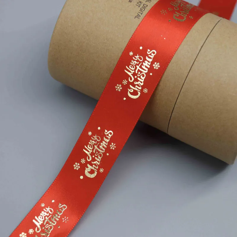 Cinta estampada con lámina dorada directa de fábrica para decoración navideña, vista de detalle del producto 3