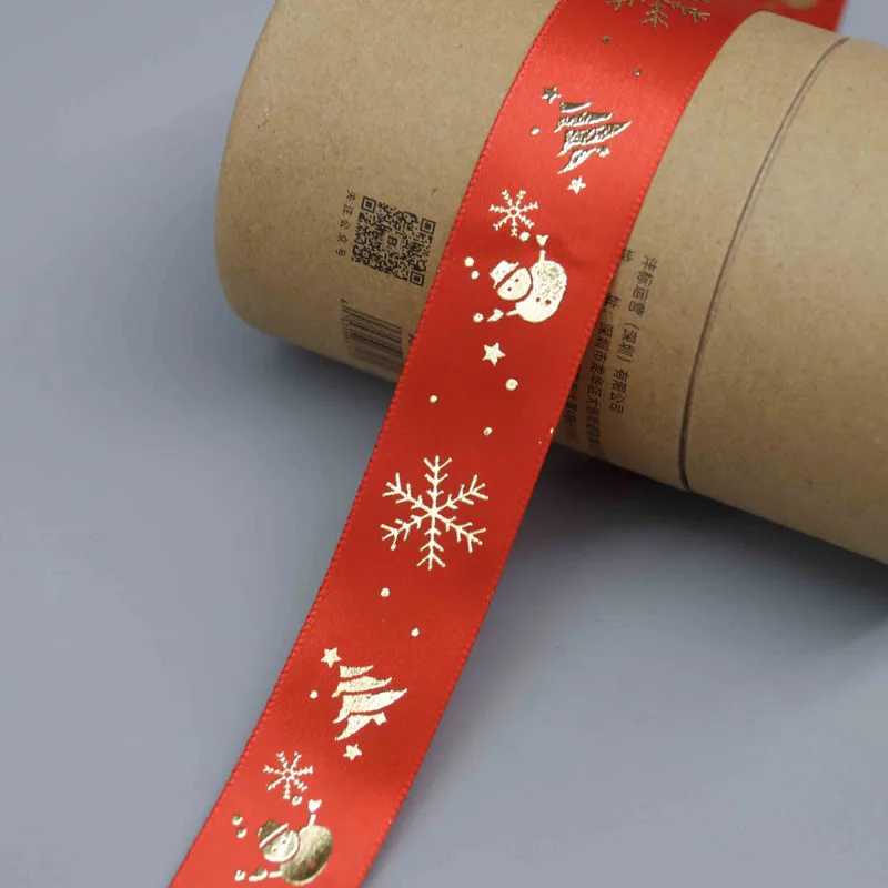 Cinta estampada con lámina dorada directa de fábrica para decoración navideña, vista de detalle del producto 4