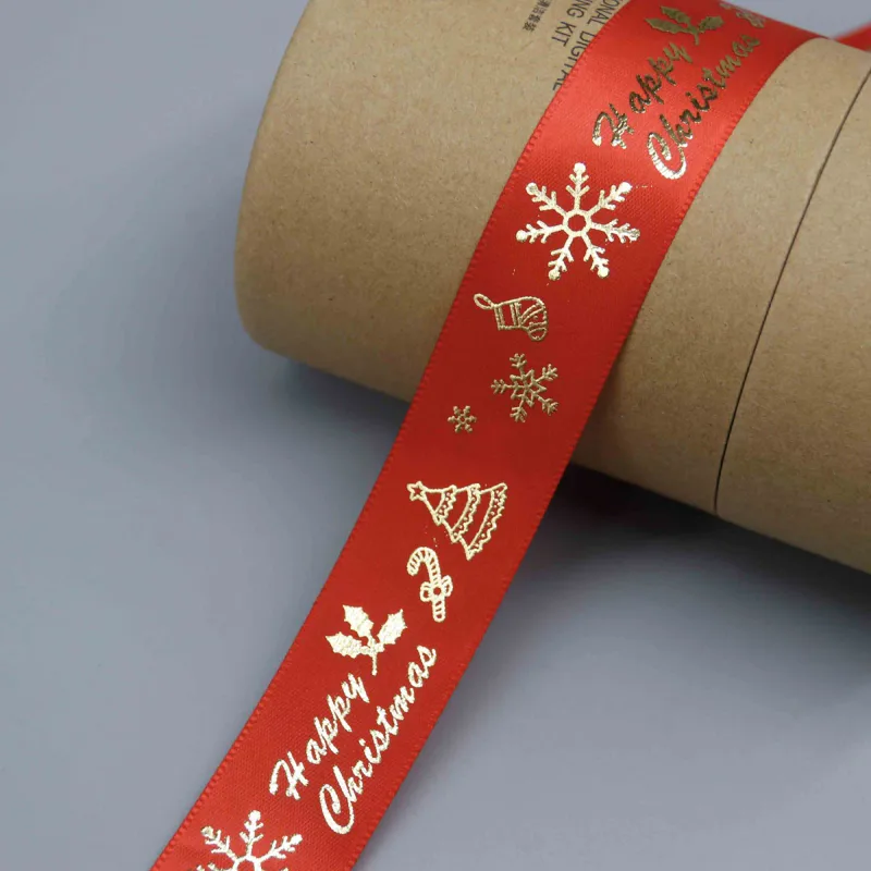 Cinta estampada con lámina dorada directa de fábrica para decoración navideña, vista de detalle del producto 5