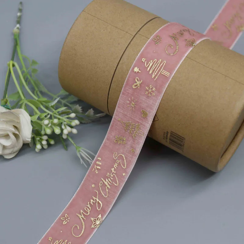 Weihnachtliches Samtband direkt ab Werk für festliche Geschenkverpackungen und Bastelarbeiten, Produktdetailansicht 3
