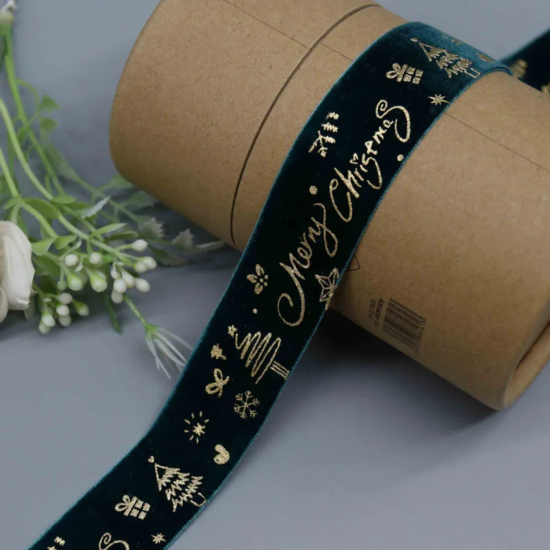 Weihnachtliches Samtband direkt ab Werk für festliche Geschenkverpackungen und Bastelarbeiten, Produktdetailansicht 5