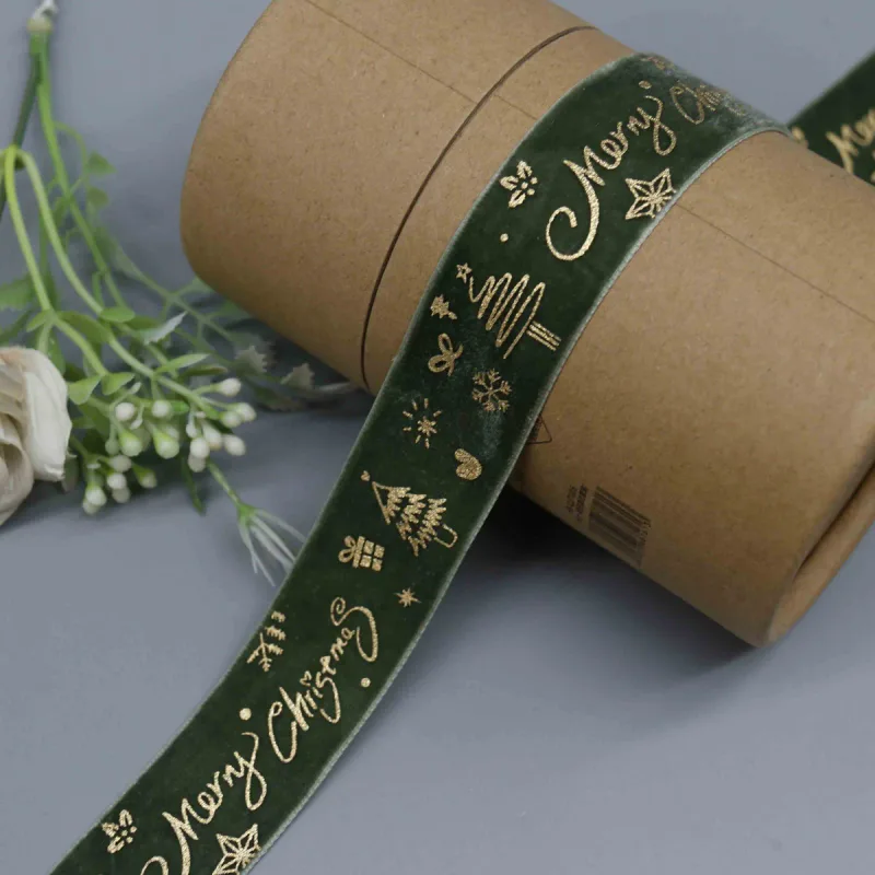 Weihnachtliches Samtband direkt ab Werk für festliche Geschenkverpackungen und Bastelarbeiten, Produktdetailansicht 6