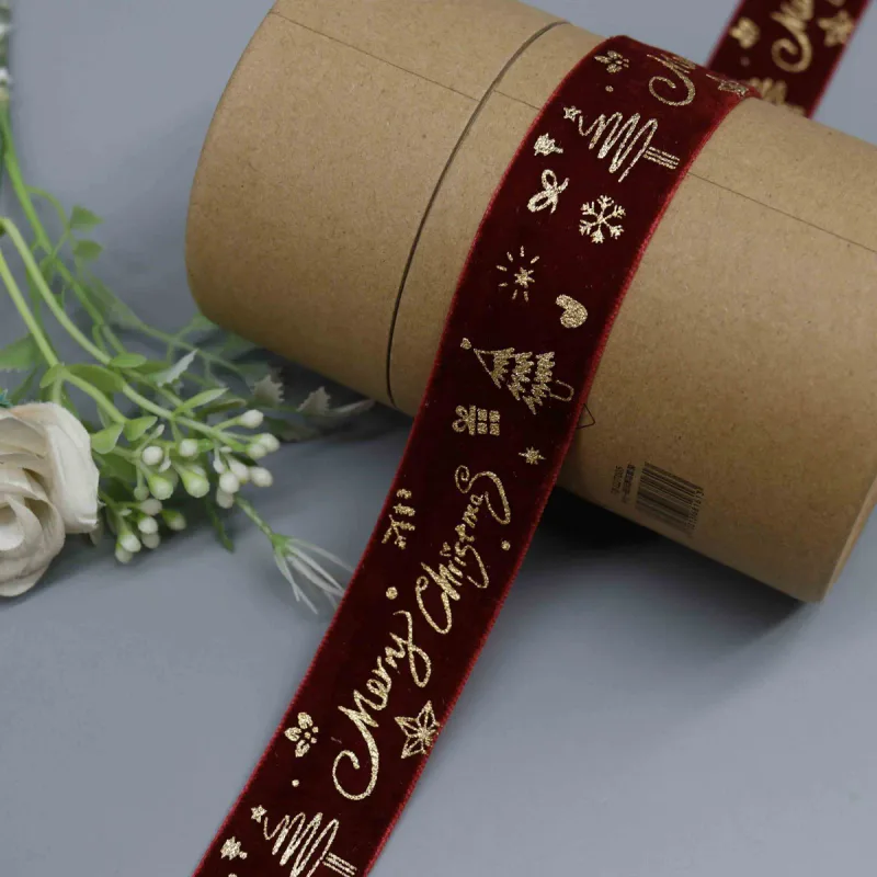 Weihnachtliches Samtband direkt ab Werk für festliche Geschenkverpackungen und Bastelarbeiten, Produktdetailansicht 7