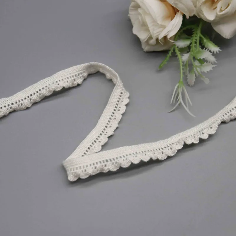 Tira de encaje elástico de poliamida y elastano con miniconchas, de 1.2cm, para ropa interior, vista de detalle 3 del producto