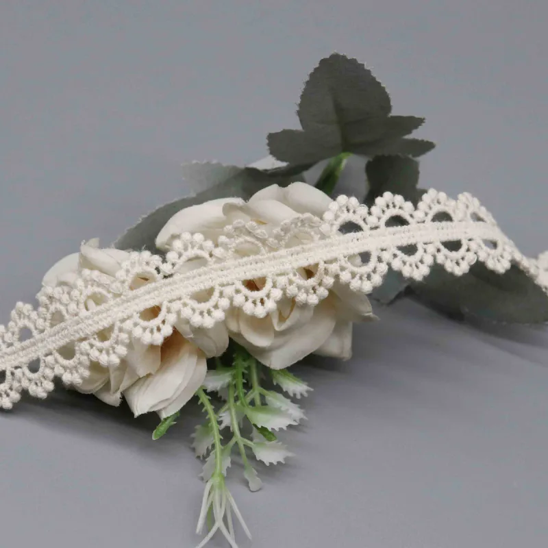 Gänseblümchenketten-Häkelspitzenborte aus 100% Baumwolle, 2.6cm, für Boho- und Vintage-Bekleidung, Produktdetailansicht 4