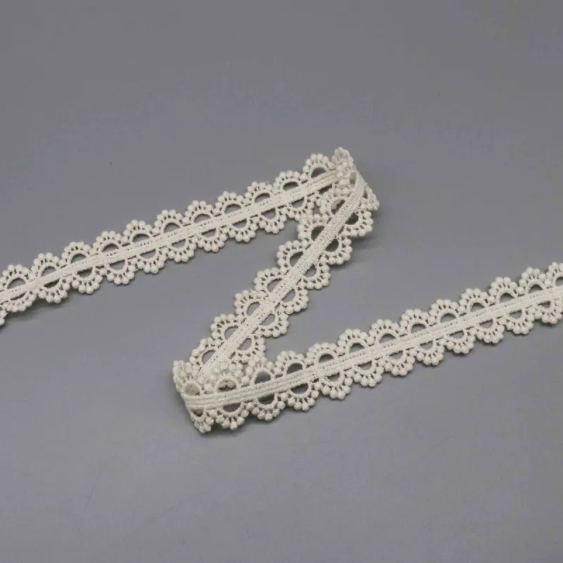 Gänseblümchenketten-Häkelspitzenborte aus 100% Baumwolle, 2.6cm, für Boho- und Vintage-Bekleidung, Produktdetailansicht 5