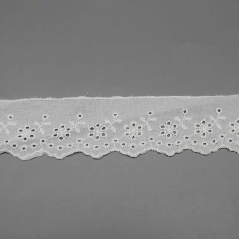 Tira de encaje calado de algodón para costura de vestidos, zapatos y manualidades, vista de detalle del producto 4
