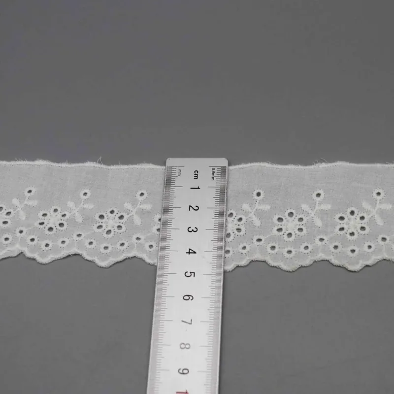Tira de encaje calado de algodón para costura de vestidos, zapatos y manualidades, vista de detalle del producto 6